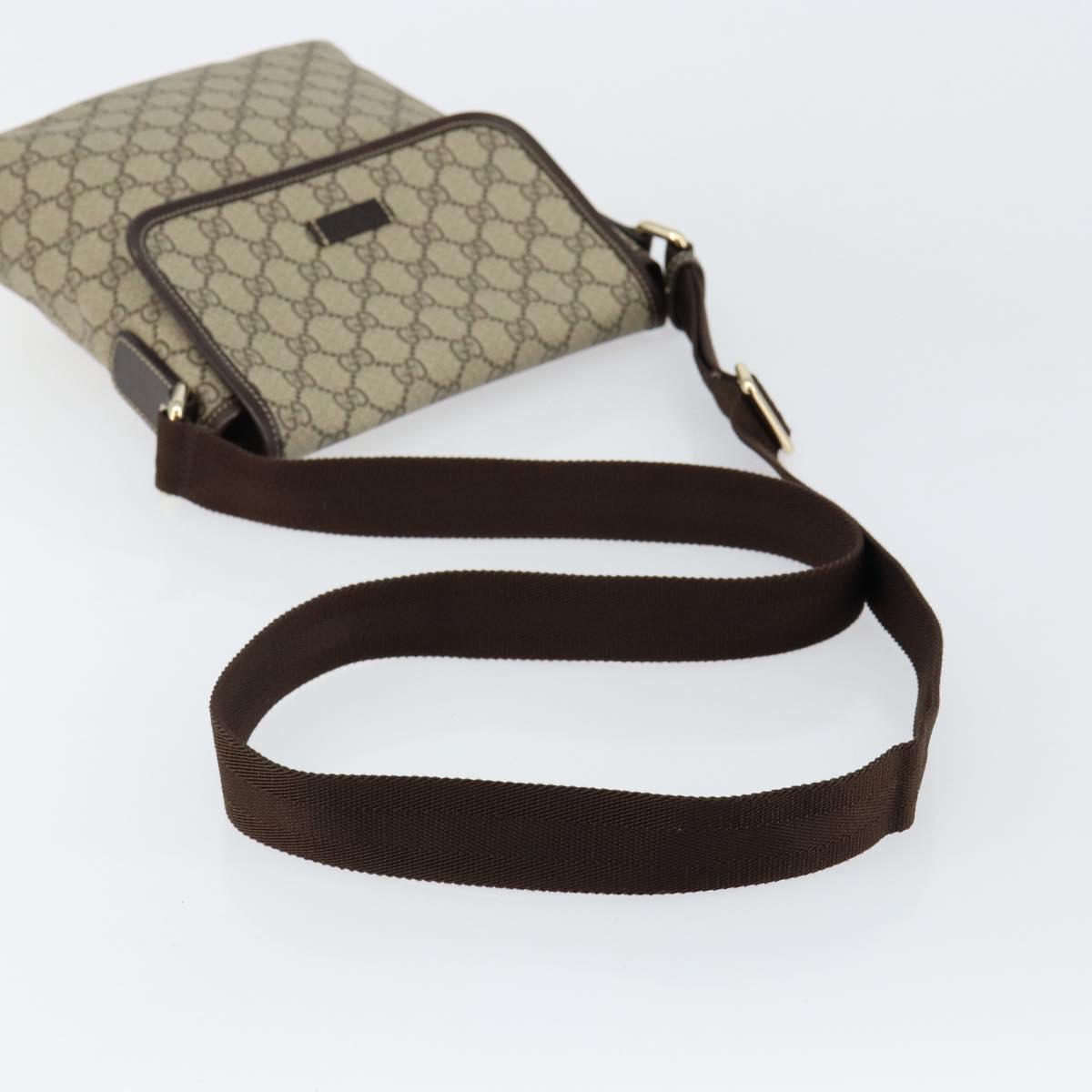 GUCCI ノベルティ GUCCI GG Supreme Shoulder Bag PVC Leather Beige 223666 Auth