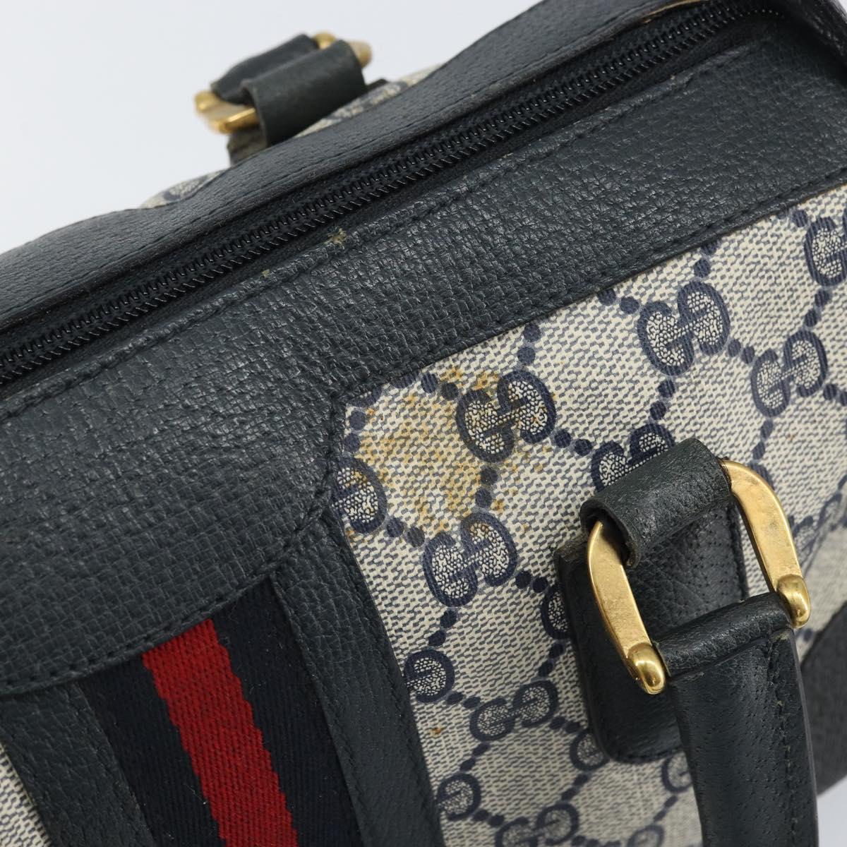GUCCI GG Supreme Sherry Line Bag PVC 2way Navy Red gold 002 39