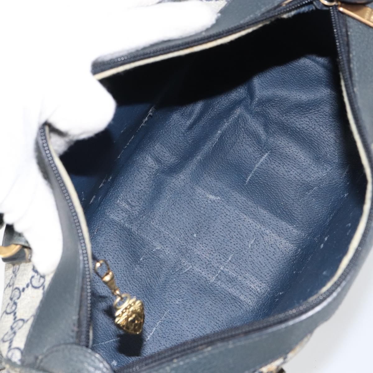 GUCCI GG Supreme Sherry Line Bag PVC 2way Navy Red gold 002 39