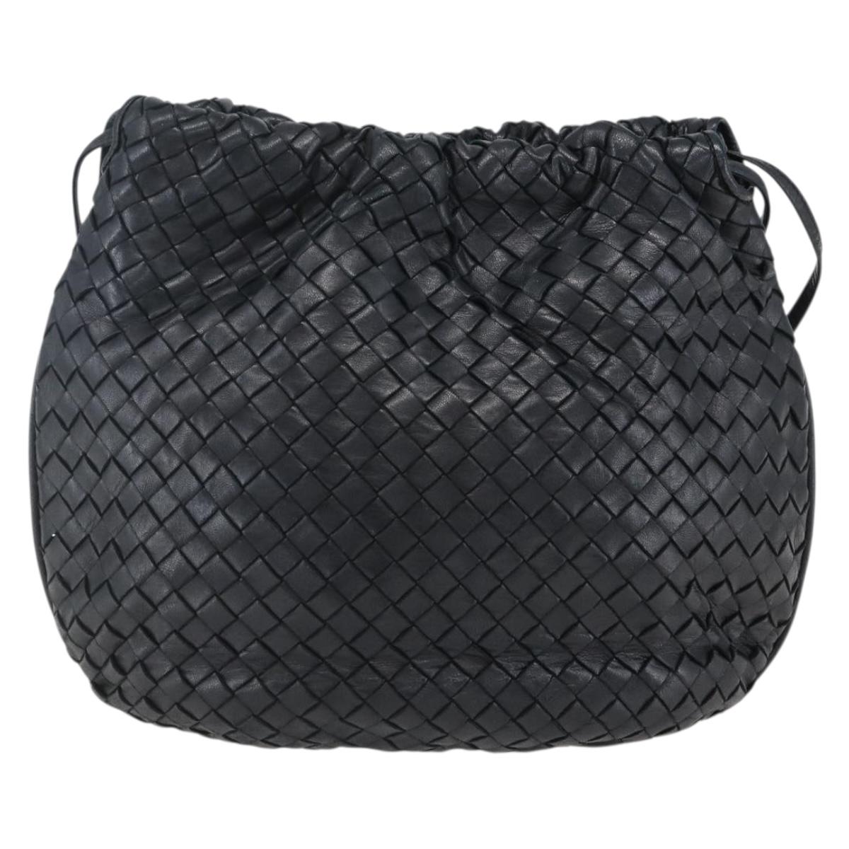 バッグ BOTTEGA VENETA INTRECCIATO LEATHER BAG BOTTEGA VENETA INTRECCIATO Shoulder Bag Leather Black Gold Auth