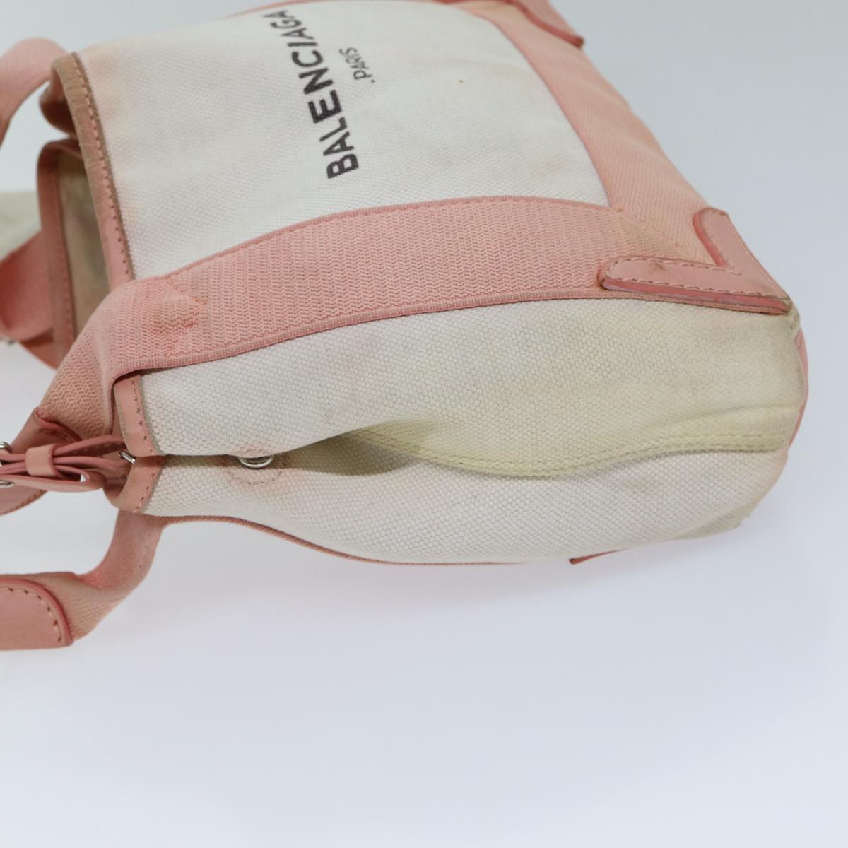 BALENCIAGA Navy Cabas XS Hand Bag Canvas Pink Auth ep4480 | eBay