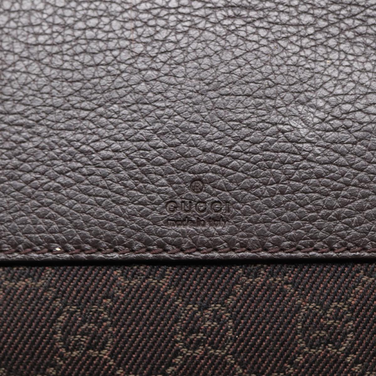 GUCCI GG Canvas Tote Bag Outlet Brown Silver 180450 Auth