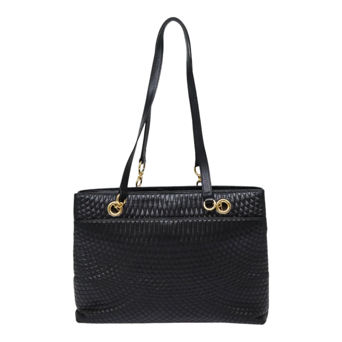BALLY Tote Bag Leather Black Gold Auth ep5456 | eBay