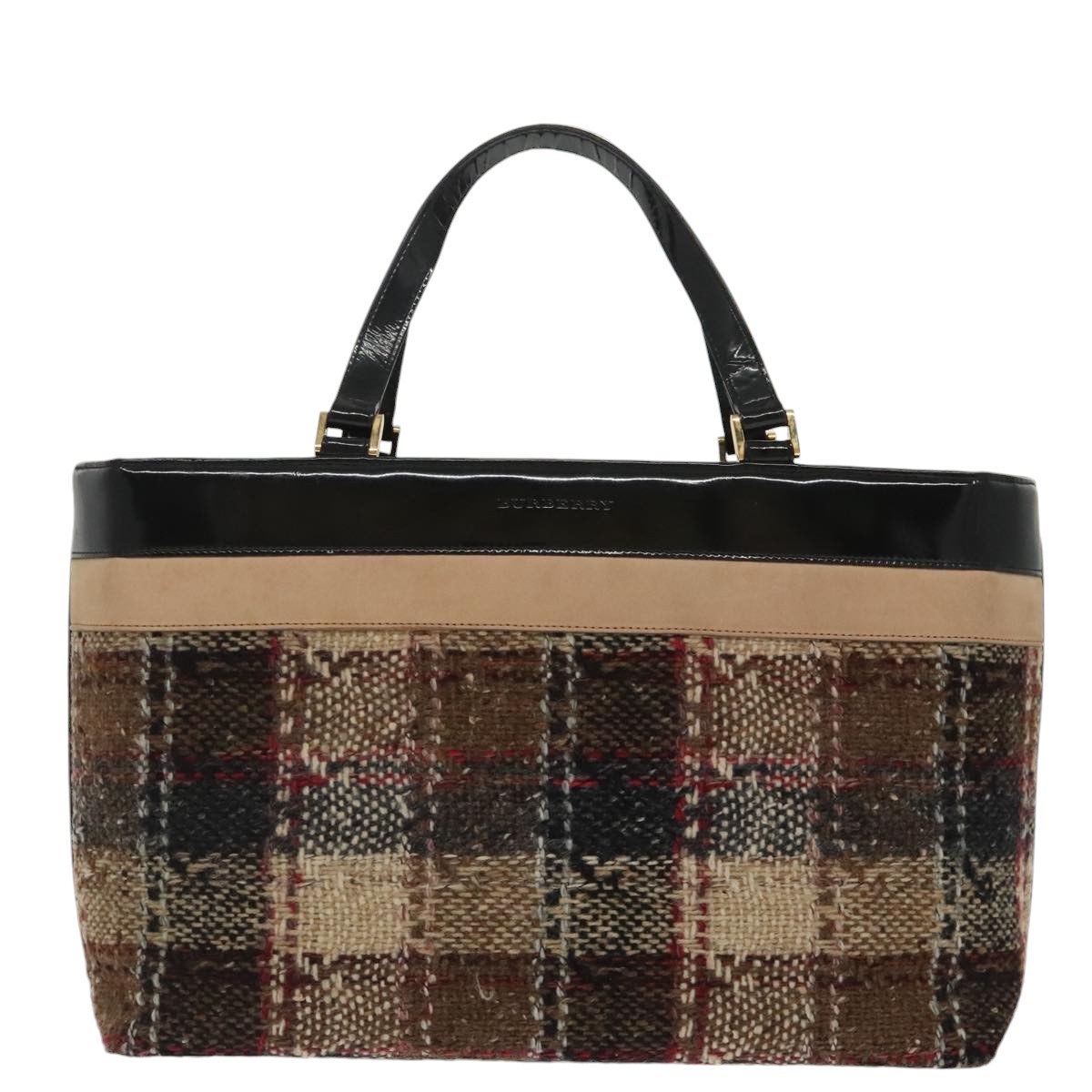 BURBERRY Nova Check Tote Bag Wool Beige Auth ep6709 | eBay