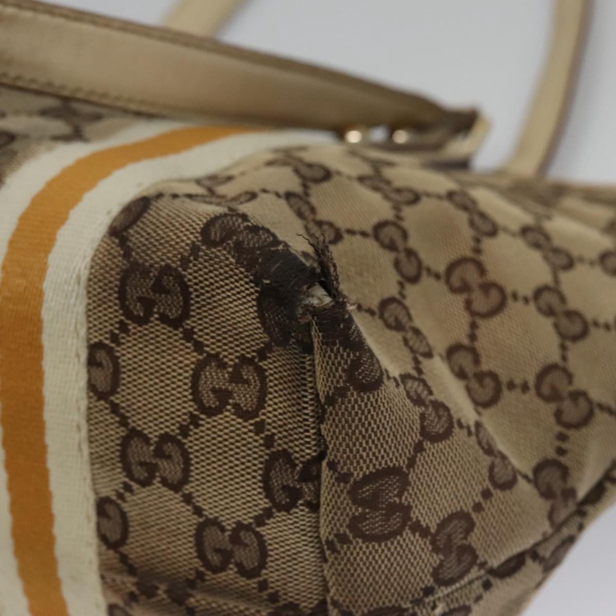 GUCCI GUCCIMUSEO エコバッグ ベージュ GUCCI Sherry Line GG Canvas Tote Bag Beige Yellow 137396