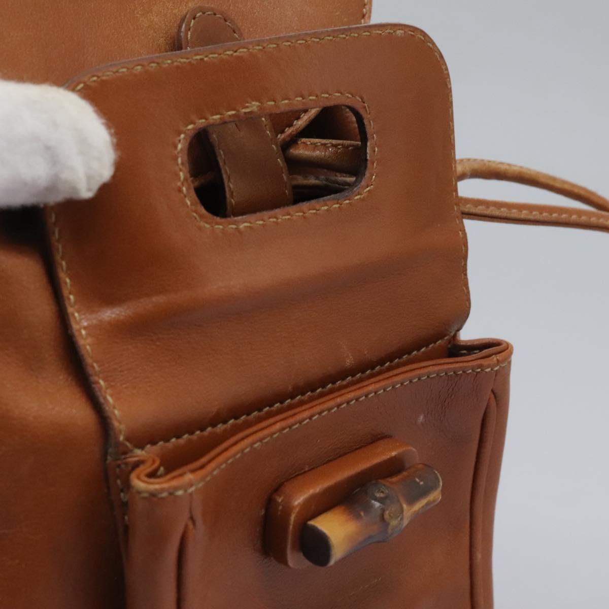 GUCCI Bamboo Backpack Leather Brown Gold 003 2058 0030 Auth  display picture 1