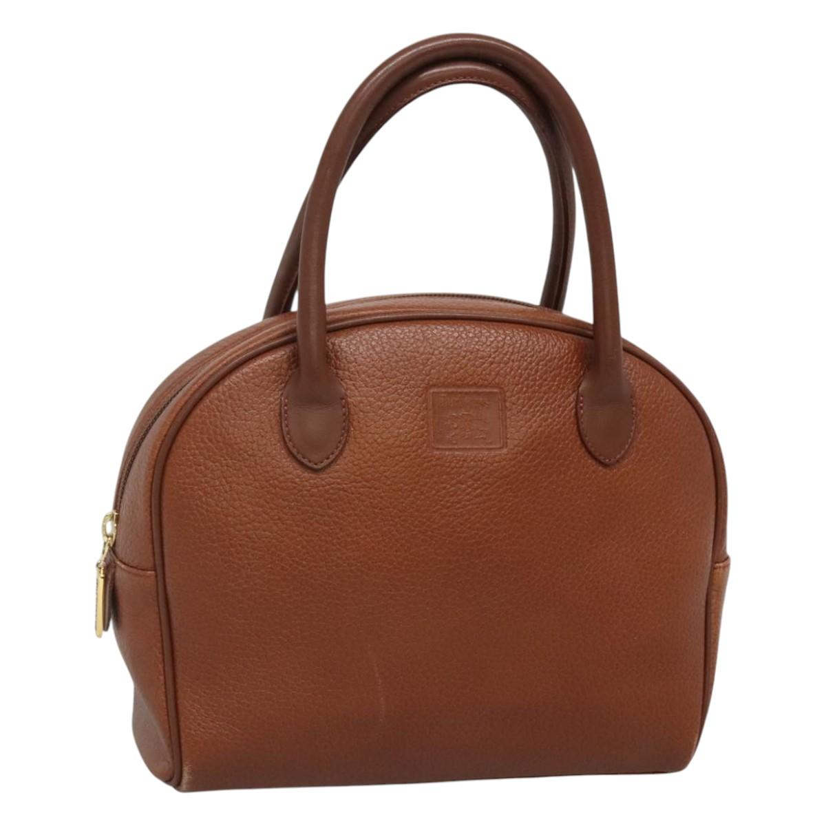 Burberrys Hand Bag Leather Brown Gold Auth ep8000 | eBay