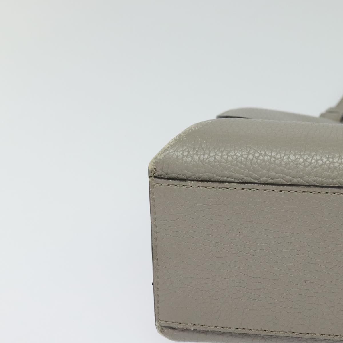 GUCCI Bamboo Daily Hand Bag Leather 2way Gray Silver 370831