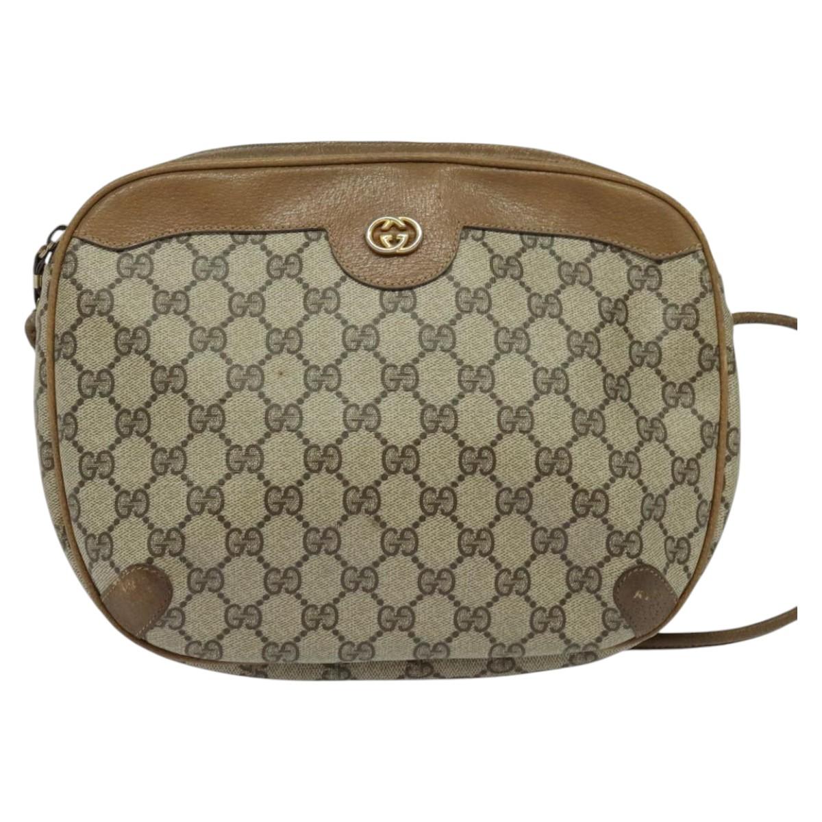 GUCCI GG Supreme Shoulder Bag PVC Beige 001 104 0558 Auth