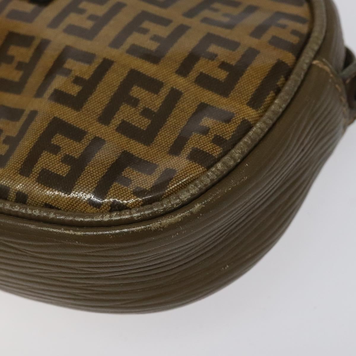 FENDI Zucchino Canvas Shoulder Bag Brown Auth ep8229 | eBay