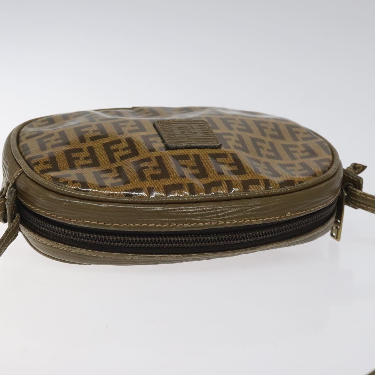 FENDI Zucchino Canvas Shoulder Bag Brown Auth ep8229 | eBay