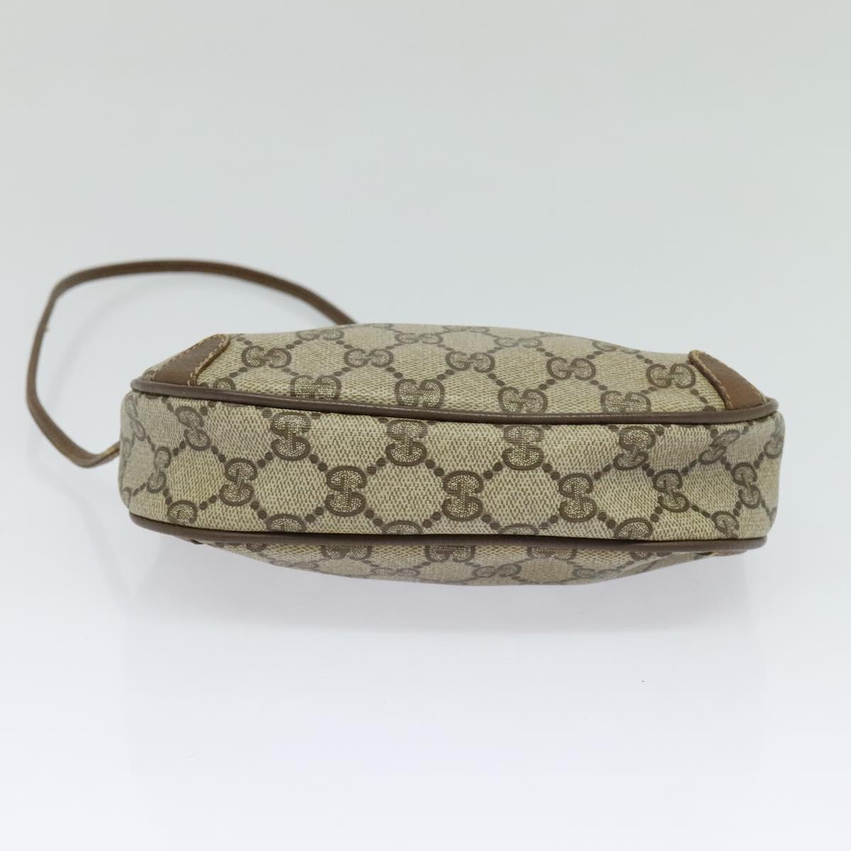 GUCCI GG Supreme Web Sherry Line Shoulder Bag PVC Beige 89