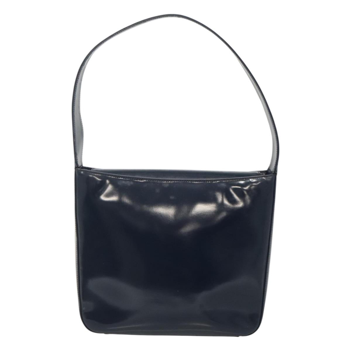GUCCI Patent leather Shoulder Bag Navy Silver 000 1046 0506