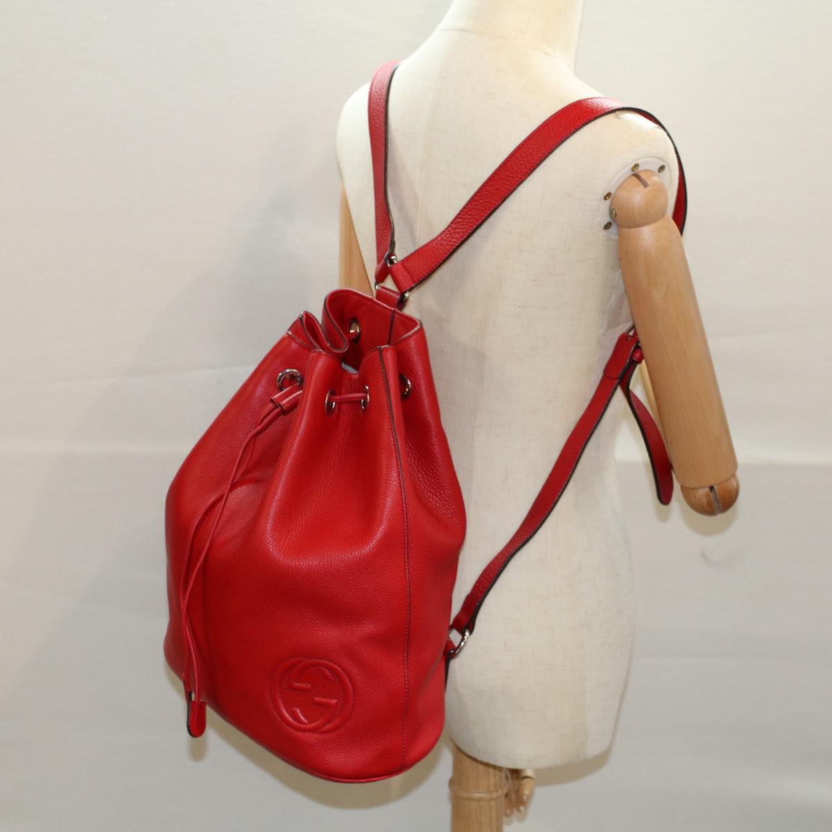 GUCCI Soho Backpack Leather Red 368588 Auth fm2801 | eBay display picture 1