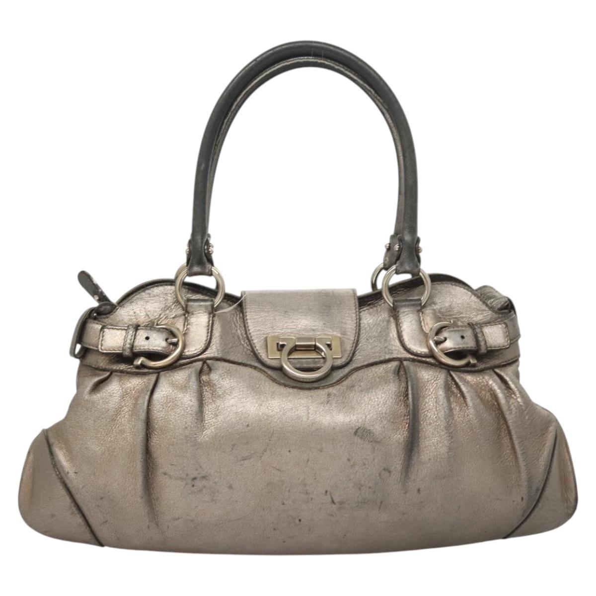 ハンドバッグ [Salvatore Ferragamo]Borsa a mano con manico scultoreo Salvatore Ferragamo Gancini Marissa Shoulder Bag Leather