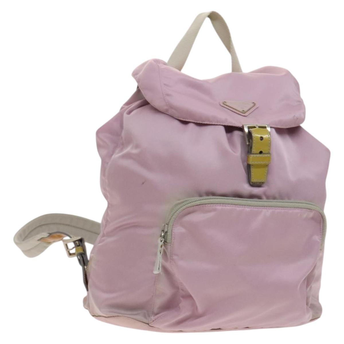 PRADA Backpack Nylon Pink Silver Auth fm4758 | eBay display picture 1