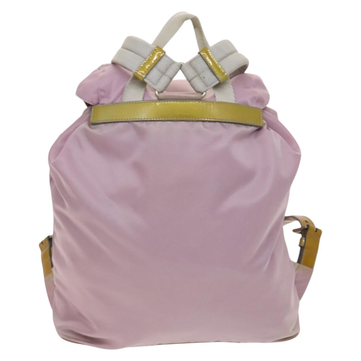 PRADA Backpack Nylon Pink Silver PRADA Backpack Nylon Pink Silver Auth 90750 Silvery ref  main image 2