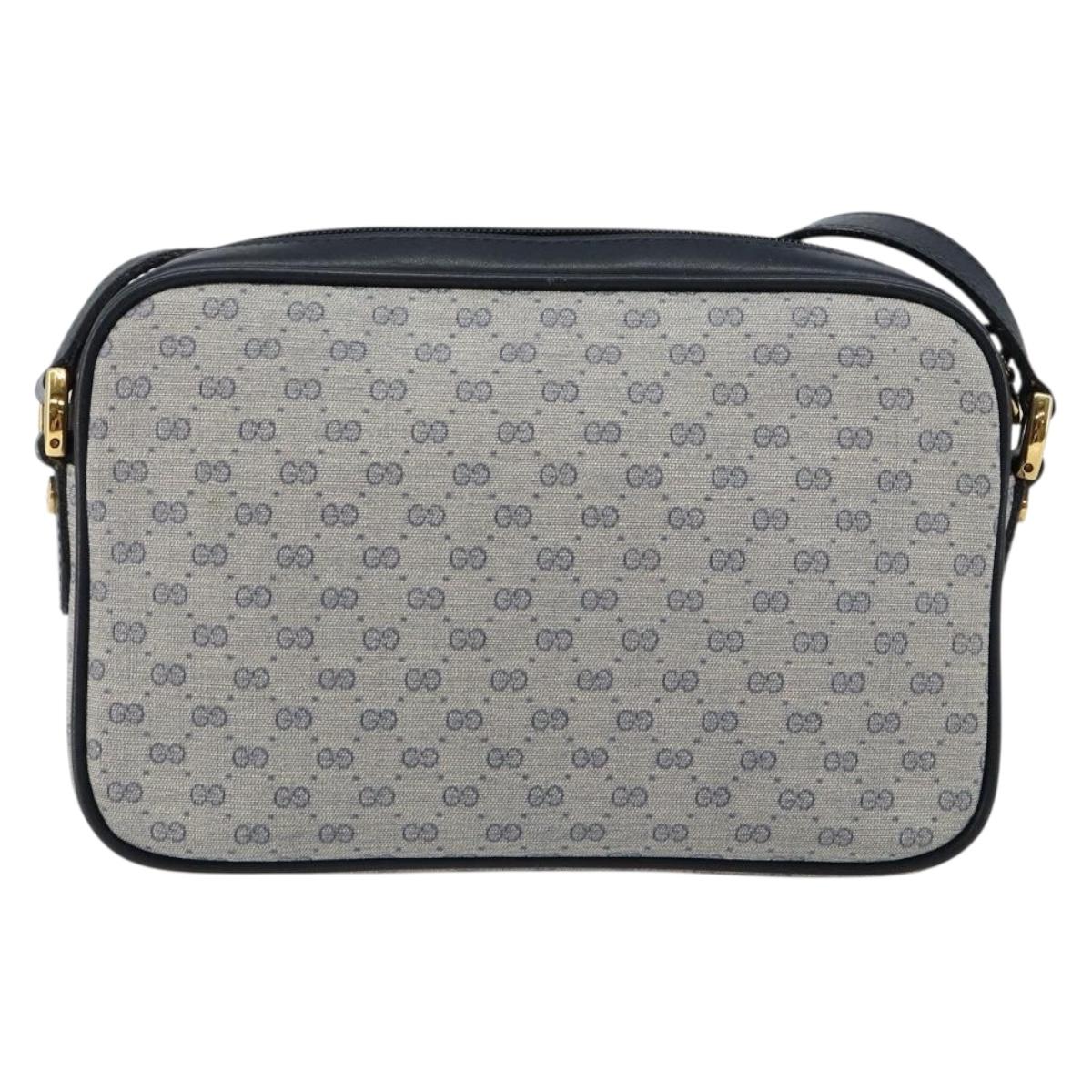 GUCCI Micro GG Supreme Shoulder Bag PVC Navy Gold 007 56 0095 Auth