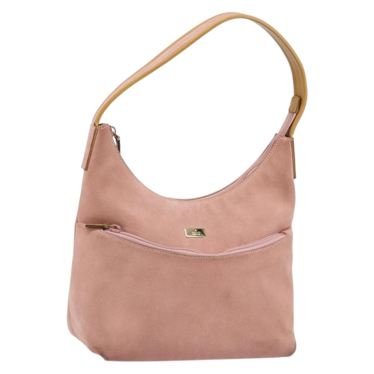 GUCCI Shoulder Bag Suede Pink Gold 001 3386 1705 Auth gh1825 | eBay