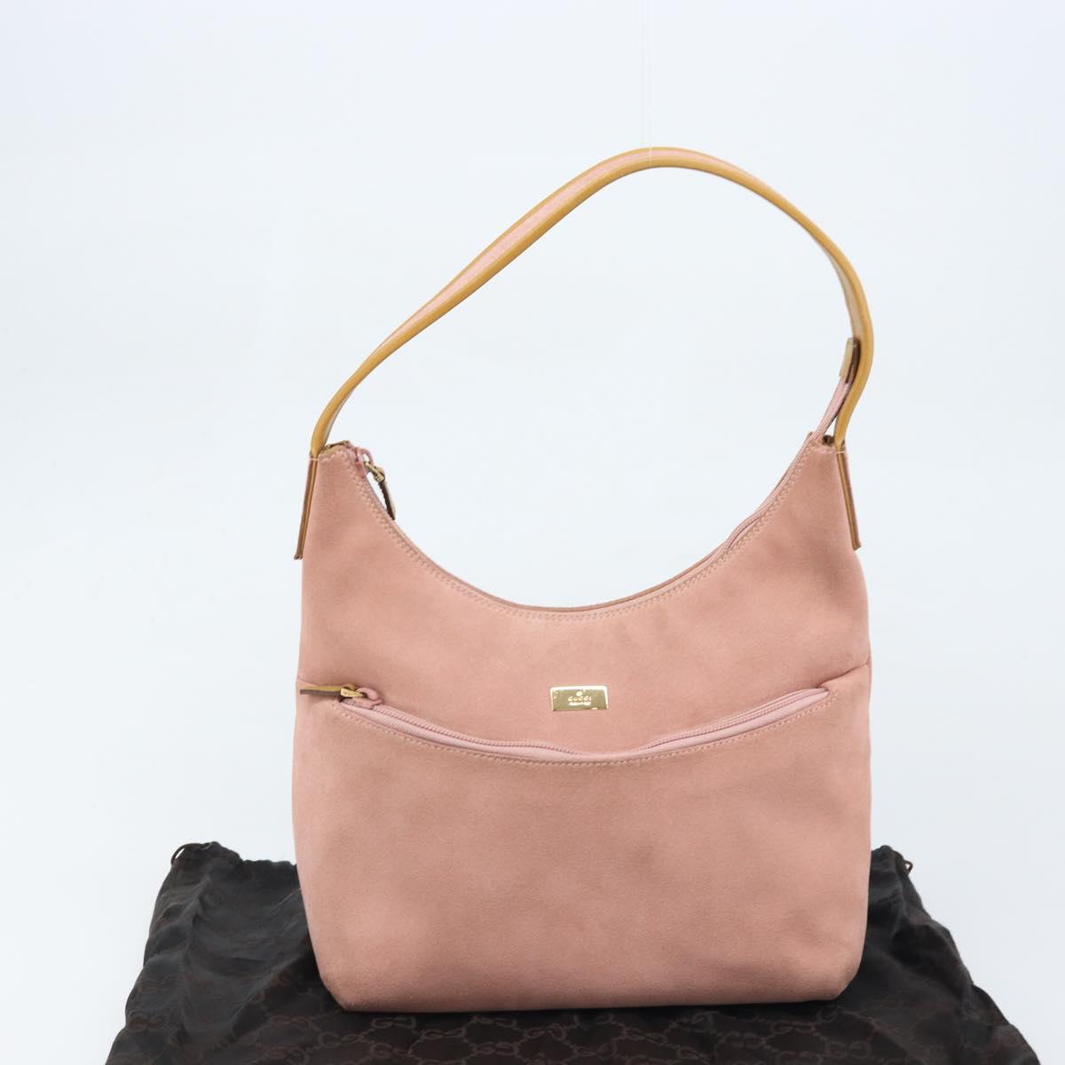 GUCCI Shoulder Bag Suede Pink Gold 001 3386 1705 Auth gh1825 | eBay