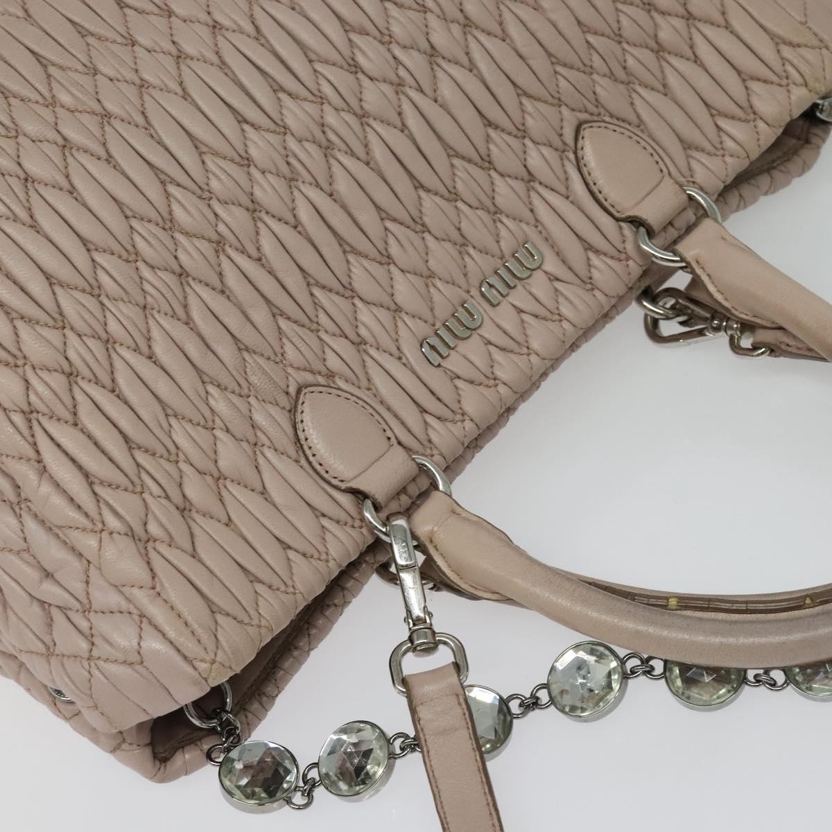 Miu Miu Matelasse Hand Bag Leather 2way Pink Silver Auth gh653 | eBay