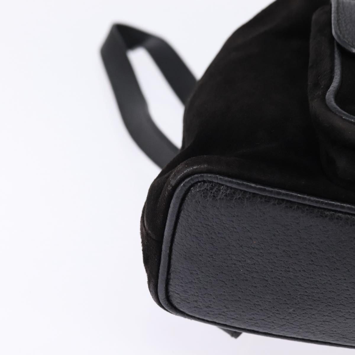 GUCCI Bamboo Backpack Suede Leather Black Gold 003 1705 0030  display picture 2