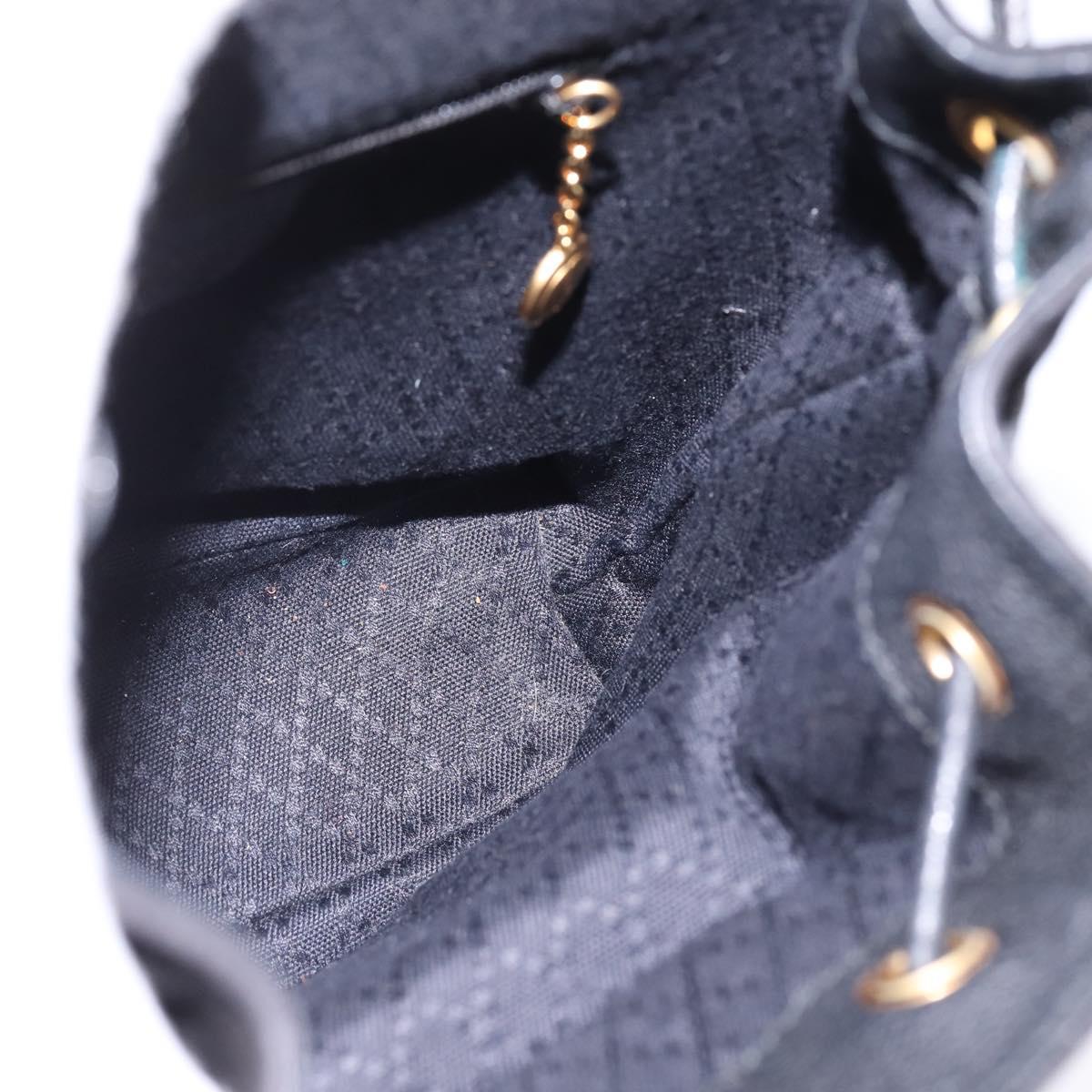 GUCCI Bamboo Backpack Suede Leather Black Gold 003 1705 0030  display picture 2
