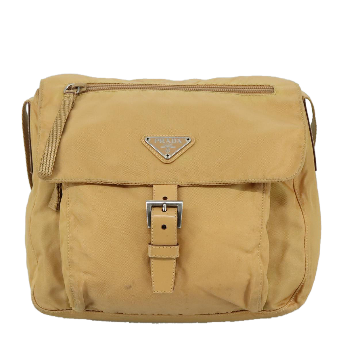 PRADA ナイロンバッグ ベージュ PRADA Shoulder Bag Nylon Beige Silver Auth hk1903 | eBay