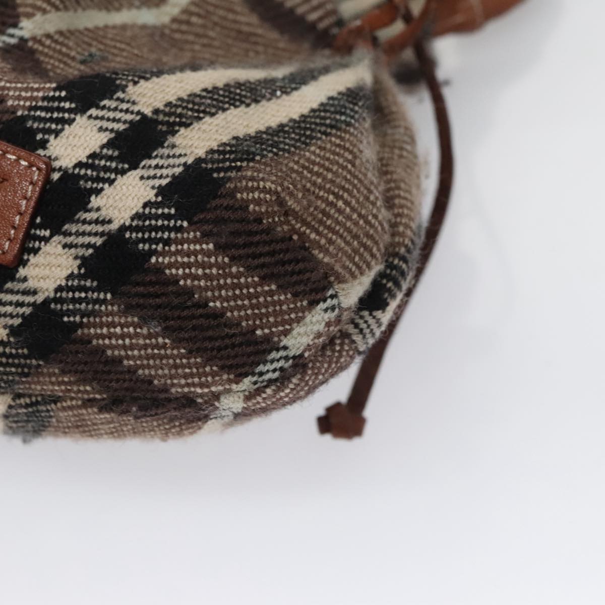 BURBERRY Blue Label Nova Check Hand Bag Canvas Brown Auth