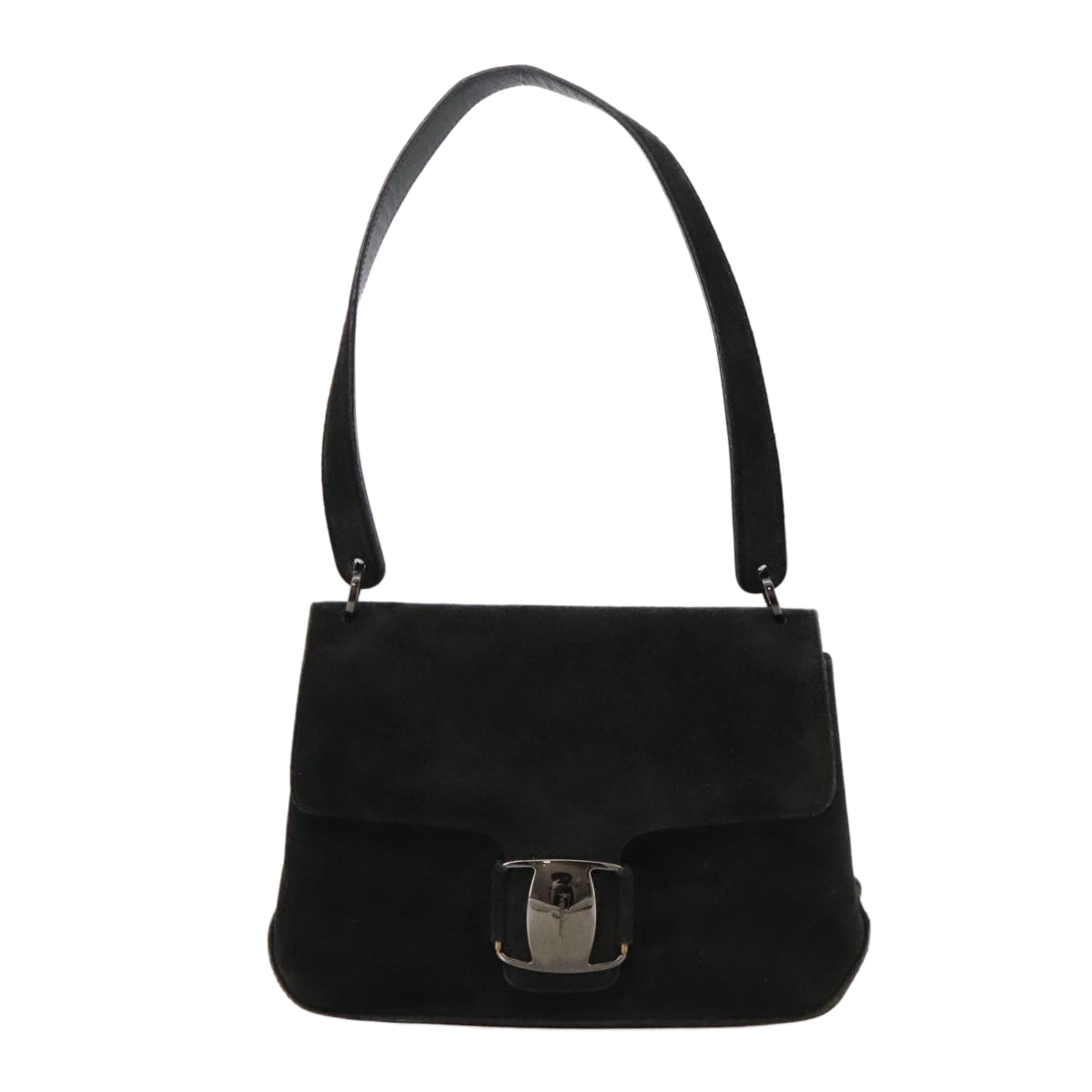 最高級 Salvatore Ferragamo eBay | hk1963 Auth Black Suede Bag Shoulder バッグ