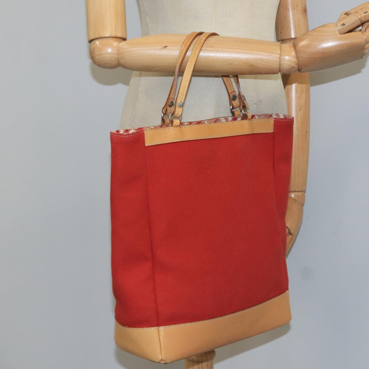 BURBERRY Blue Label Tote Bag Canvas Red Auth hk1973 | eBay