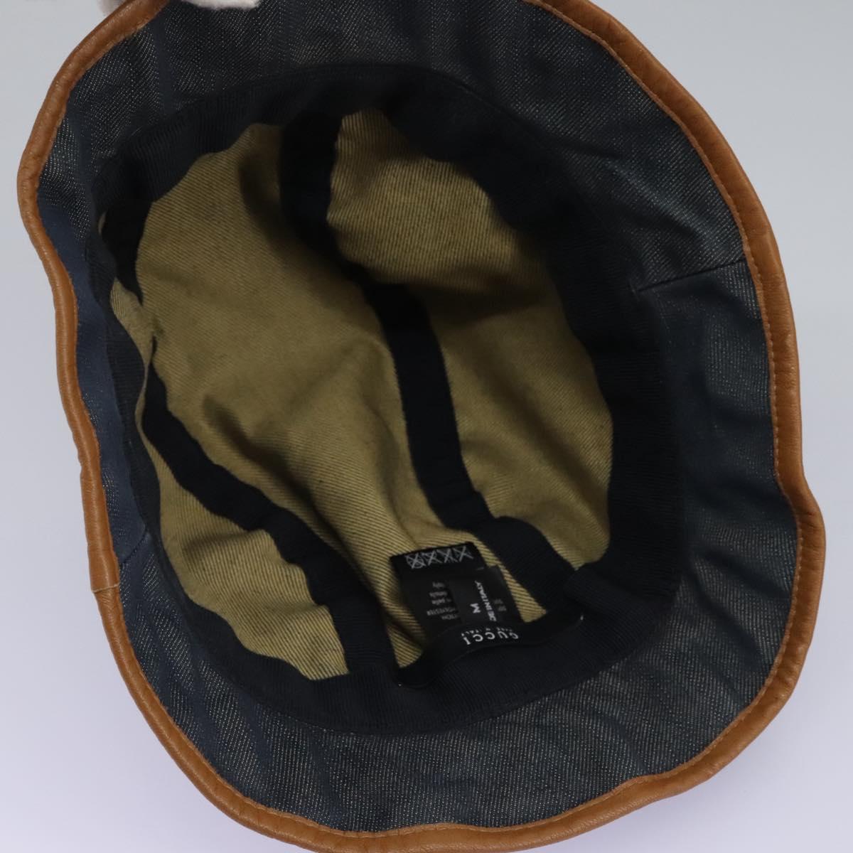 GUCCI GG Canvas Bucket Hat M Beige Blue 122118 Auth hk2073
