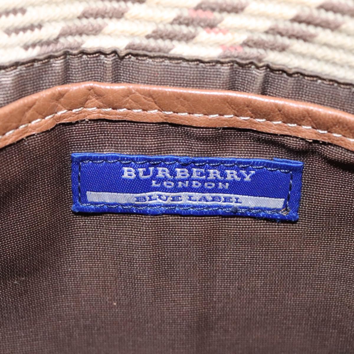 バーバリーブルーレーベル BURBERRY Blue Label Shoulder Bag Canvas Leather Beige Auth
