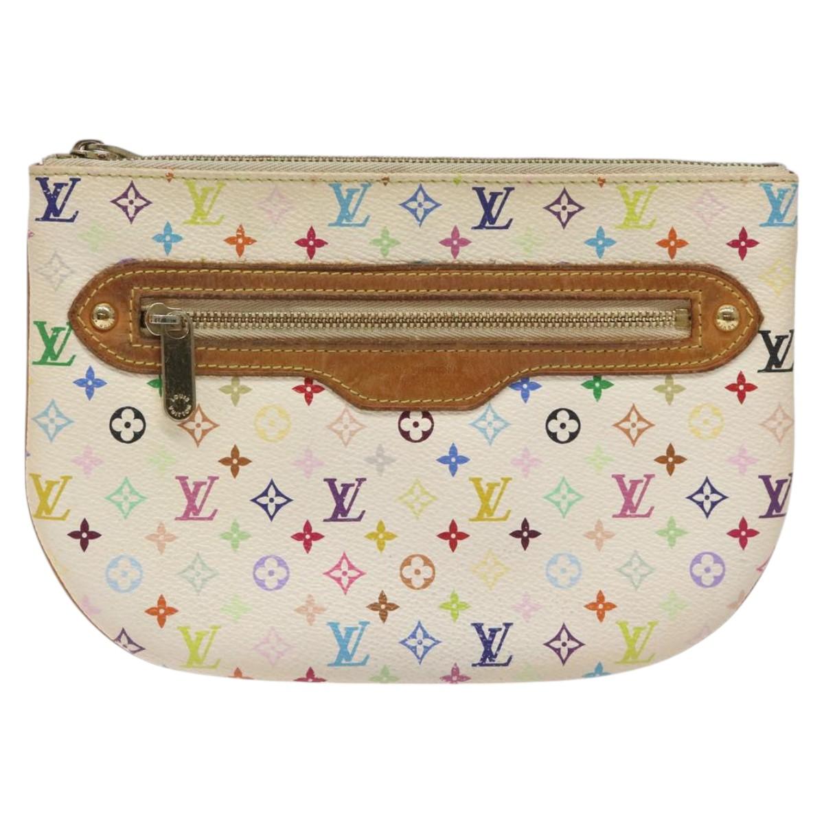 LOUIS VUITTON Monogram Multicolor Pochette GM Pouch White