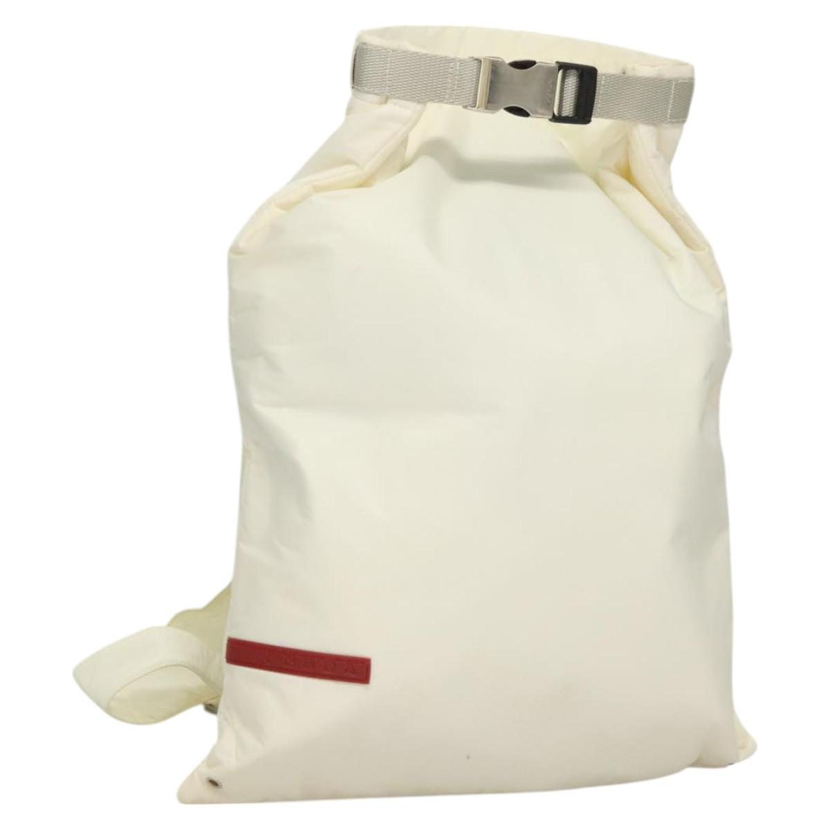 PRADA Sports Backpack Nylon White Auth hk2405 | eBay