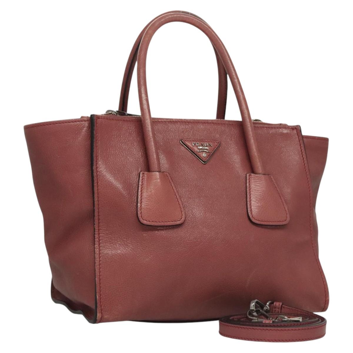 PRADA Hand Bag Leather 2way Pink Auth hk2414 | eBay