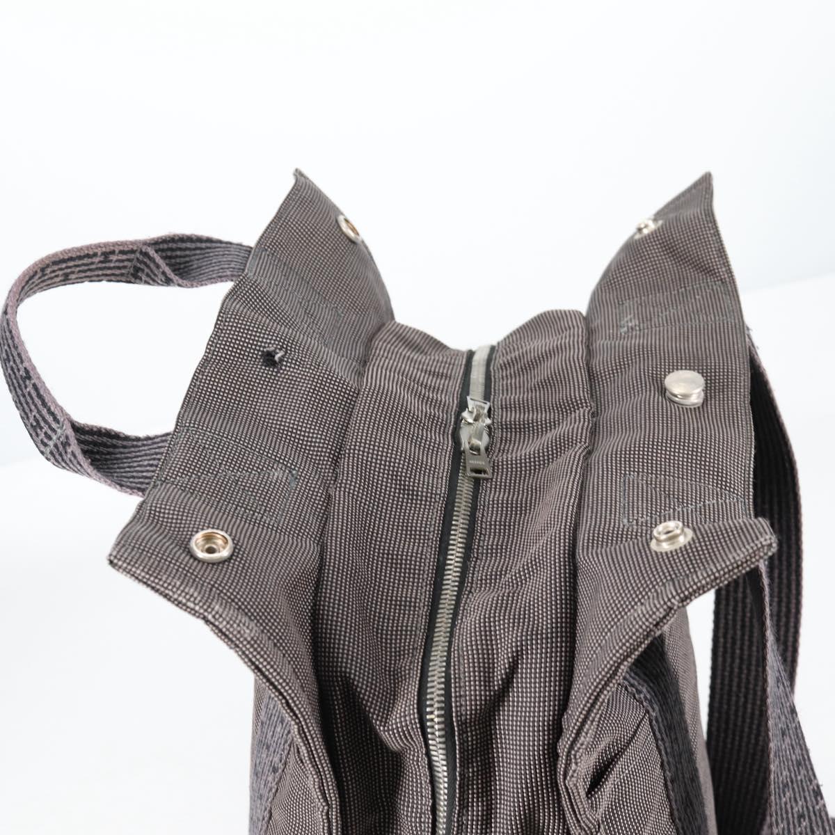 HERMES Her Line A Dos MM Backpack Canvas Gray Silver Auth hk2953 HERMES Her Line A Dos MM Backpack Canvas Gray Silver Auth  main image 4
