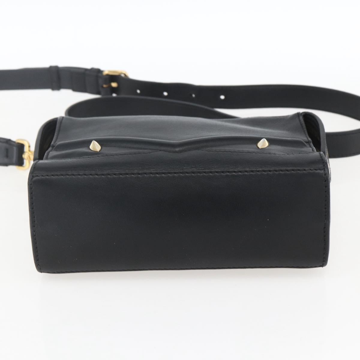 FENDIバッグ FENDI Monster Bugs Eye Hand Bag Leather 2way Black Gold Auth