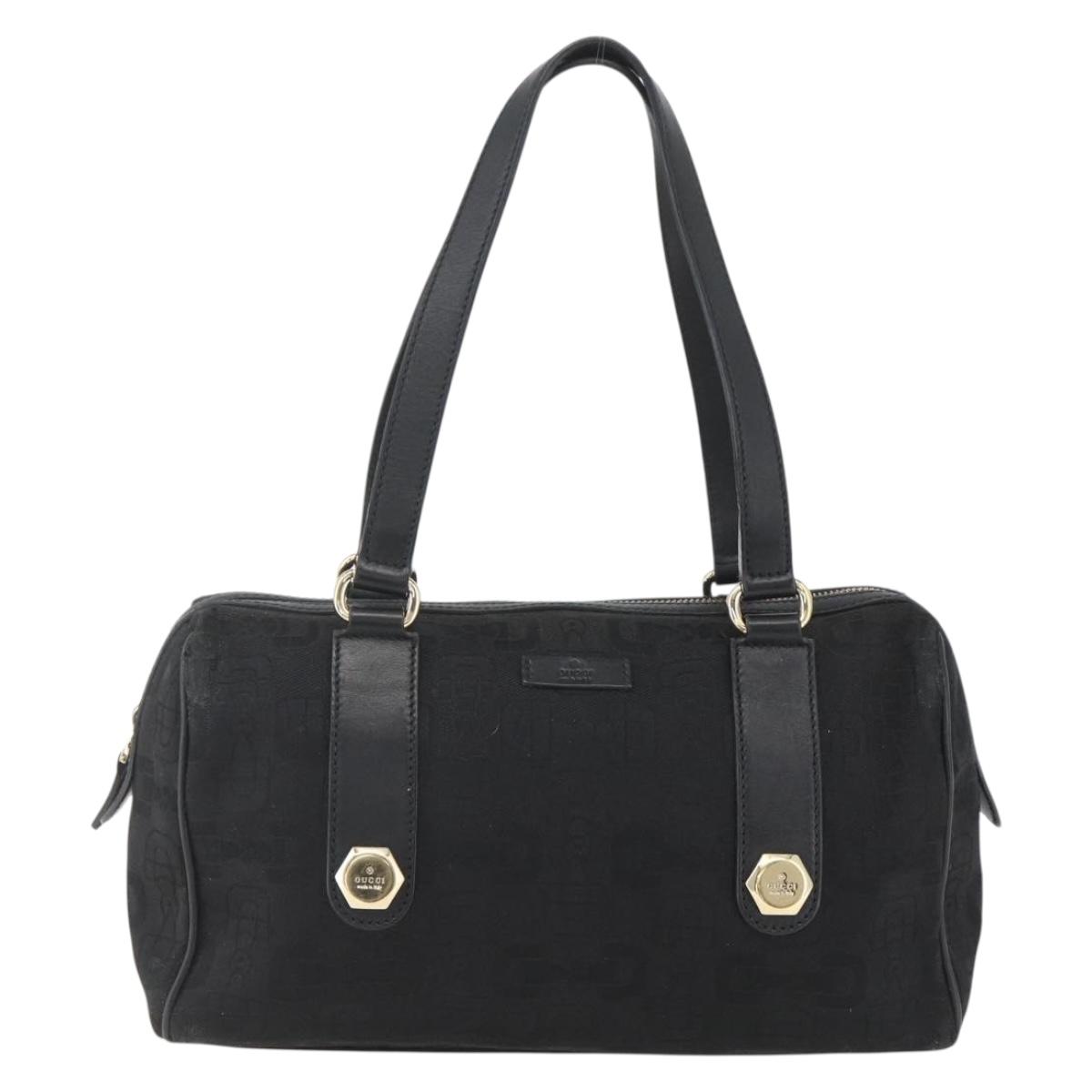 GUCCI Hand Bag Canvas Black Gold 248270 Auth ka1280 | eBay