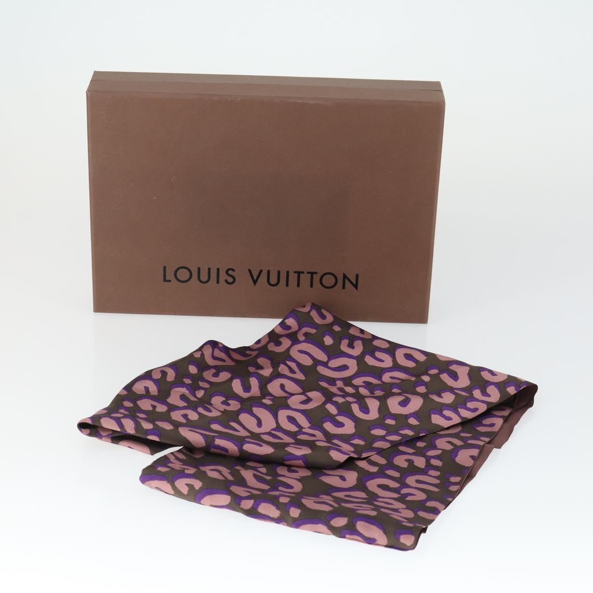 LOUIS VUITTON Leopard Pattern Scarf Silk Purple LV Auth ka2317V | eBay