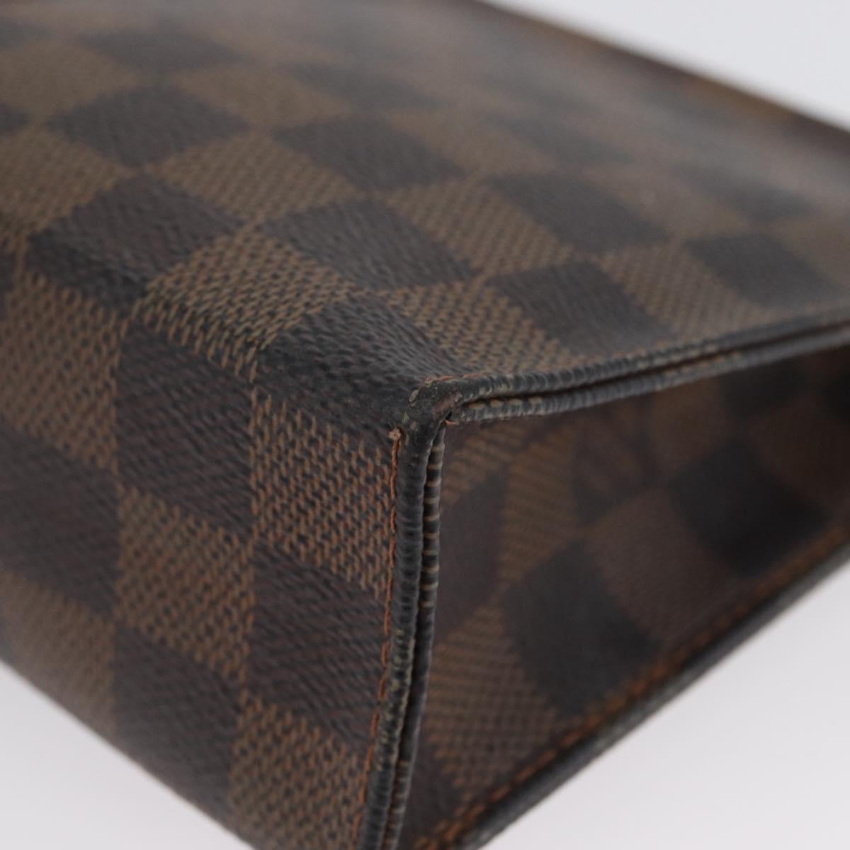 LOUIS VUITTON Damier Ebene Poche Toilette 19 Pouch N47544 LV Auth