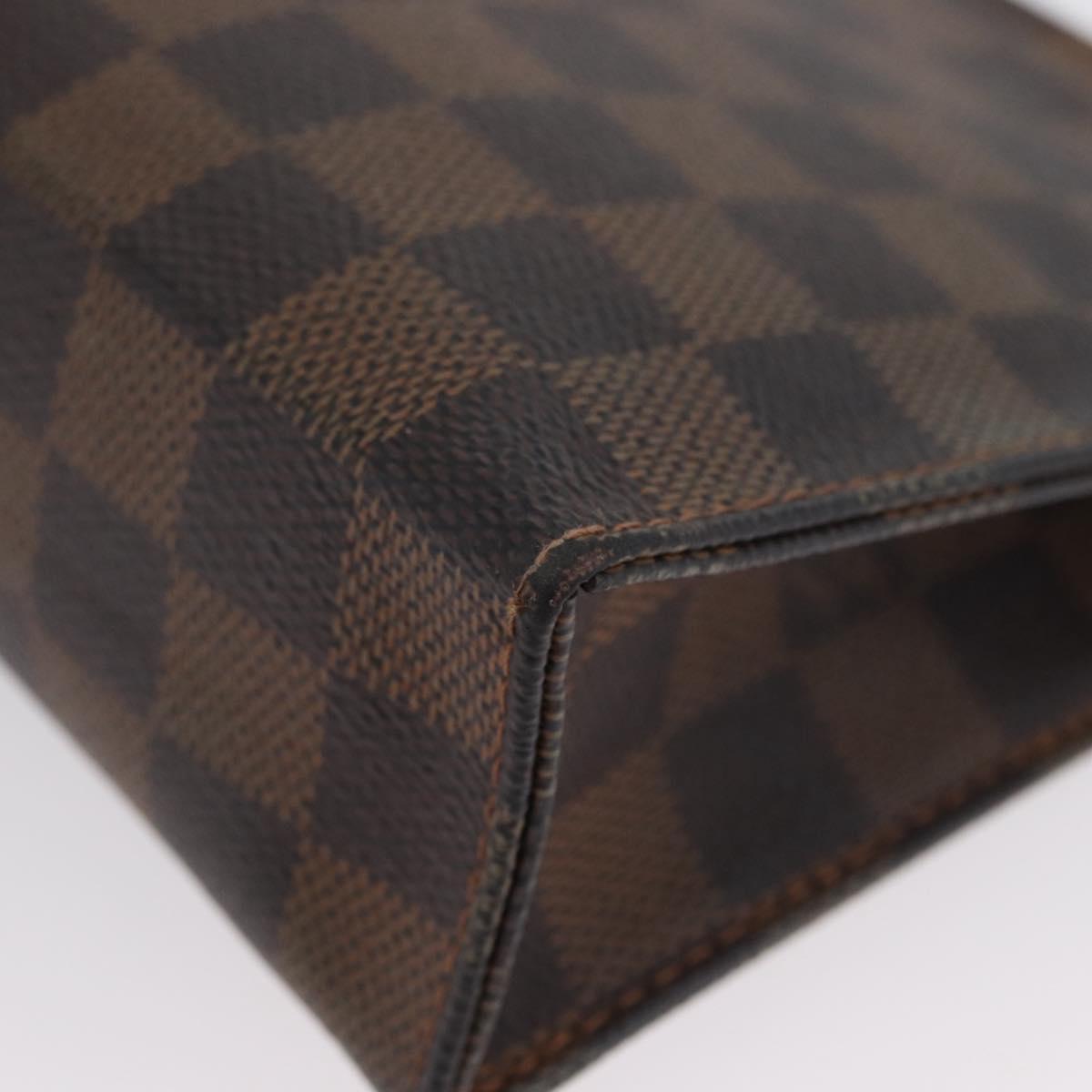 LOUIS VUITTON Damier Ebene Poche Toilette 19 Pouch N47544 LV Auth