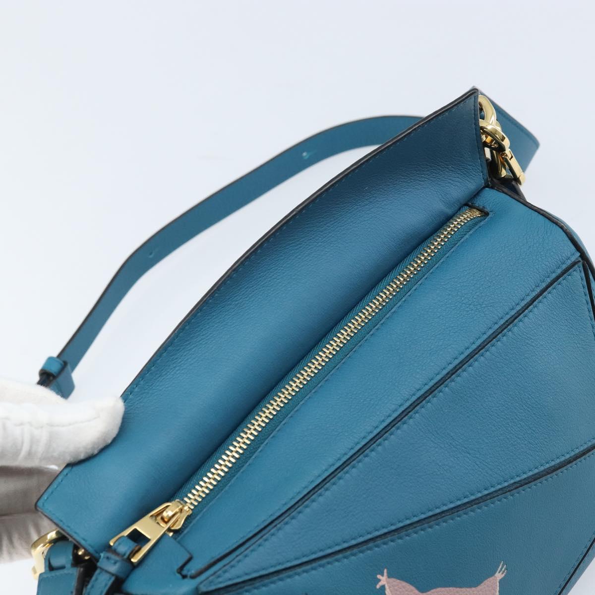 LOEWE × Studio Ghibli Puzzle bag Hand Bag Leather 2way Blue Gold