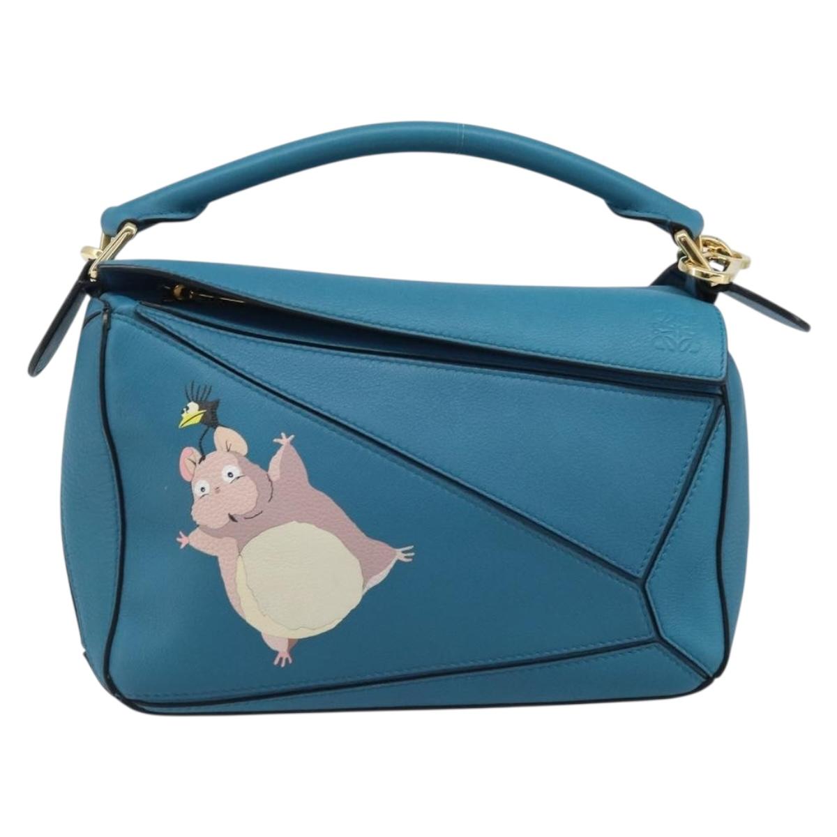 LOEWE/ロエベ カフス LOEWE × Studio Ghibli Puzzle bag Hand Bag Leather 2way Blue Gold
