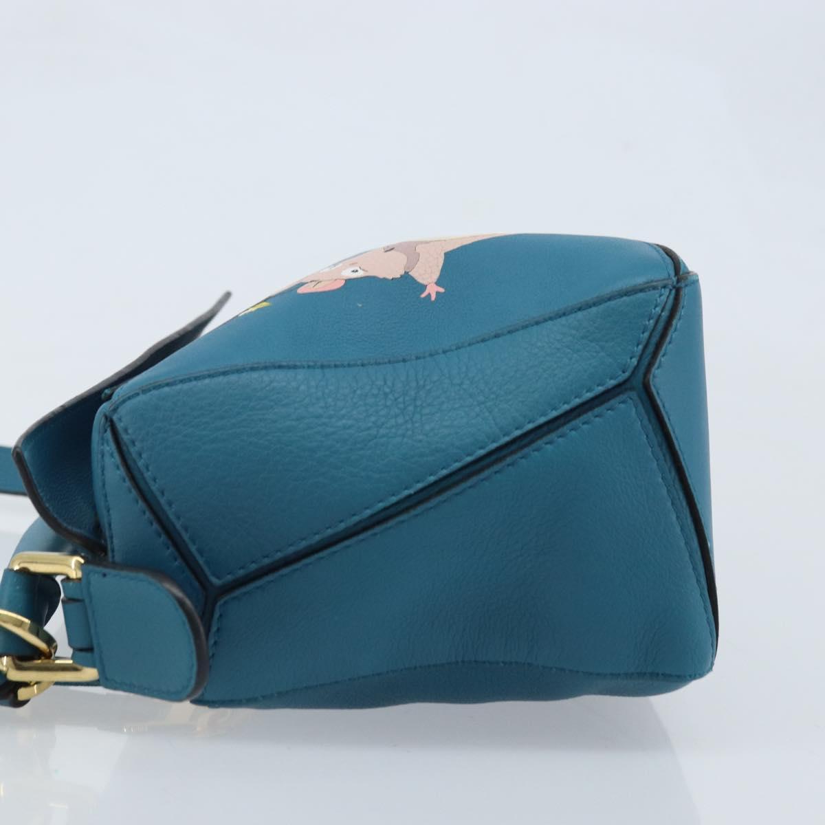 LOEWE × Studio Ghibli Puzzle bag Hand Bag Leather 2way Blue Gold