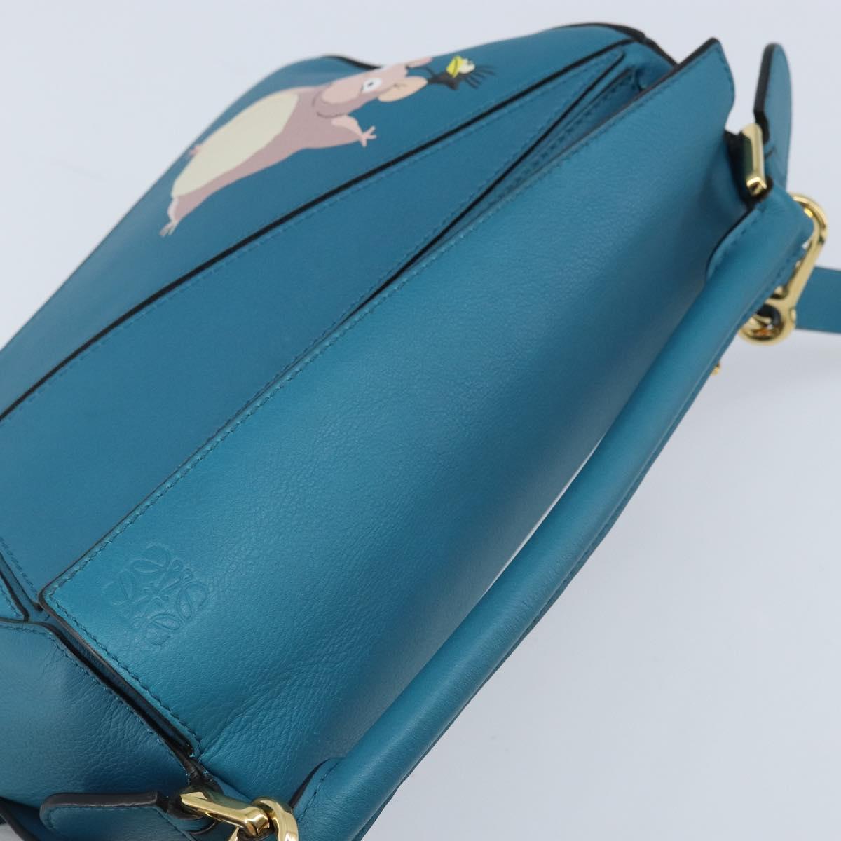 LOEWE × Studio Ghibli Puzzle bag Hand Bag Leather 2way Blue Gold