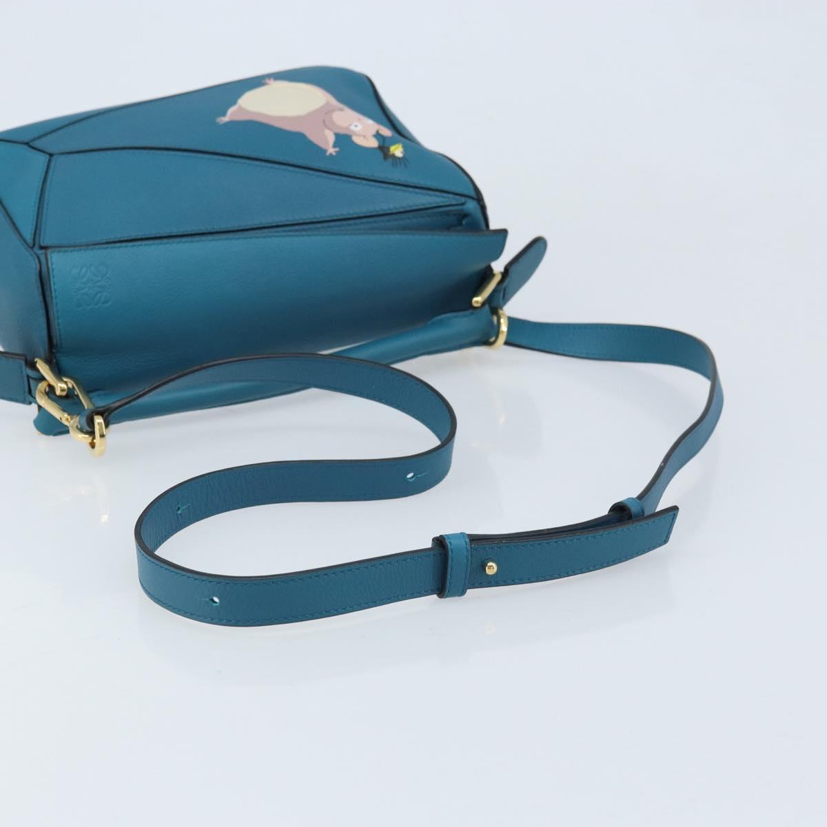 LOEWE × Studio Ghibli Puzzle bag Hand Bag Leather 2way Blue Gold