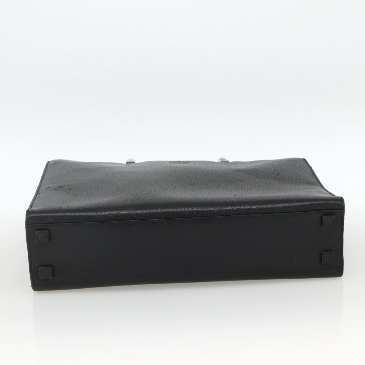 GUCCI Bamboo Tote Bag Leather Black Silver 002 1034 3444 Auth