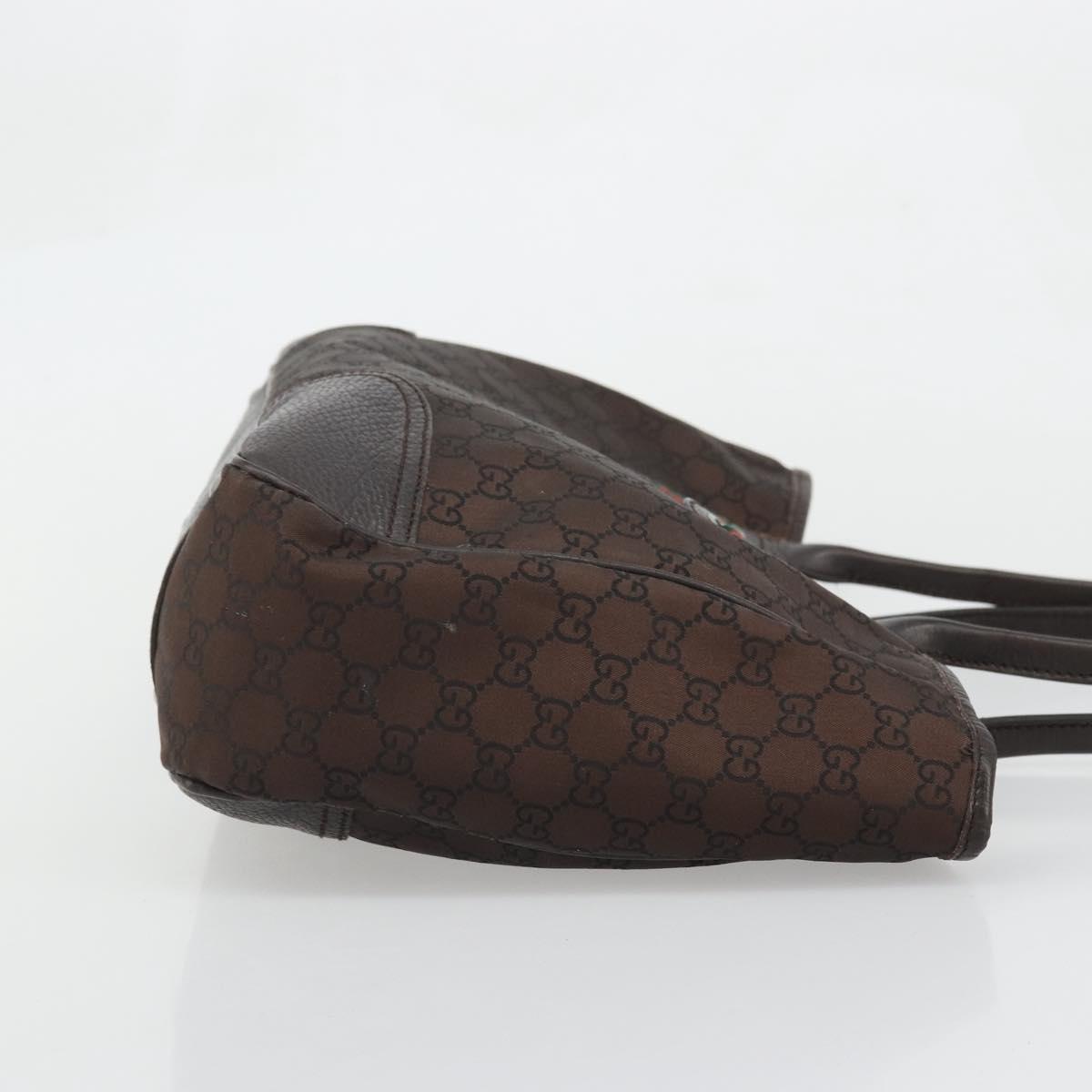 GUCCI GG Canvas Web Sherry Line Bag Nylon Outlet Brown Silver