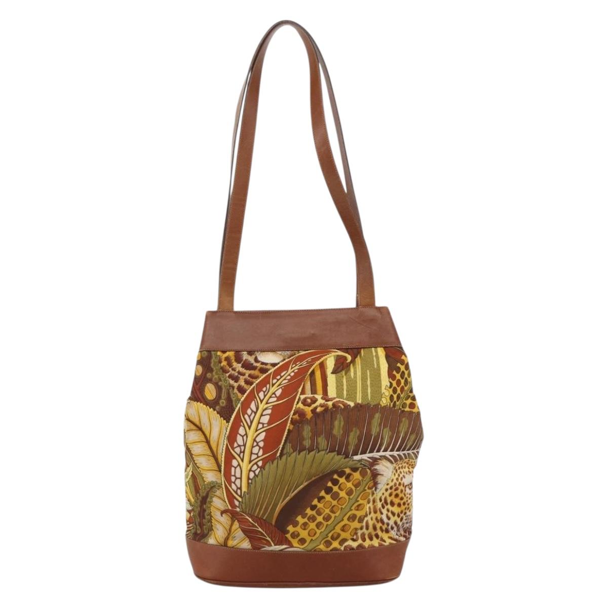 Salvatore Ferragamo Tote Bag Nylon Brown Gold Auth ka3760A | eBay
